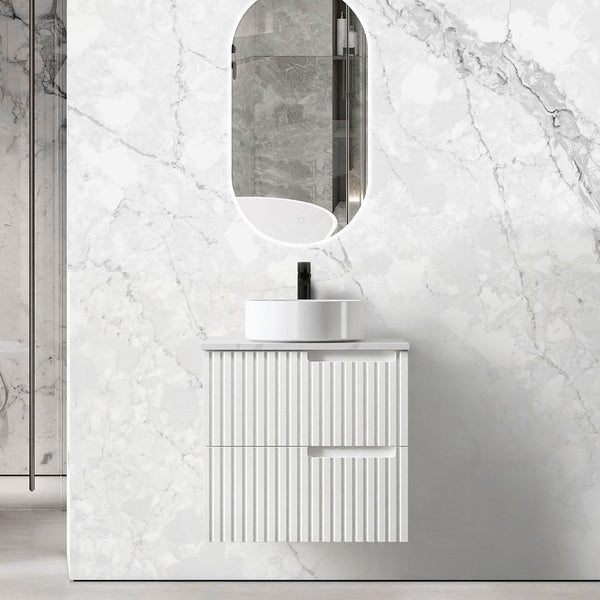 Otti Noosa 600mm Satin White Wall Hung Vanity