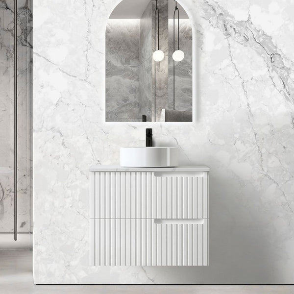 Otti Noosa 750mm Satin White Wall Hung Vanity