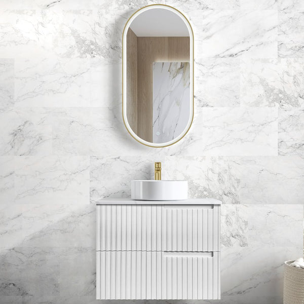 Otti Noosa 750mm Satin White Wall Hung Vanity