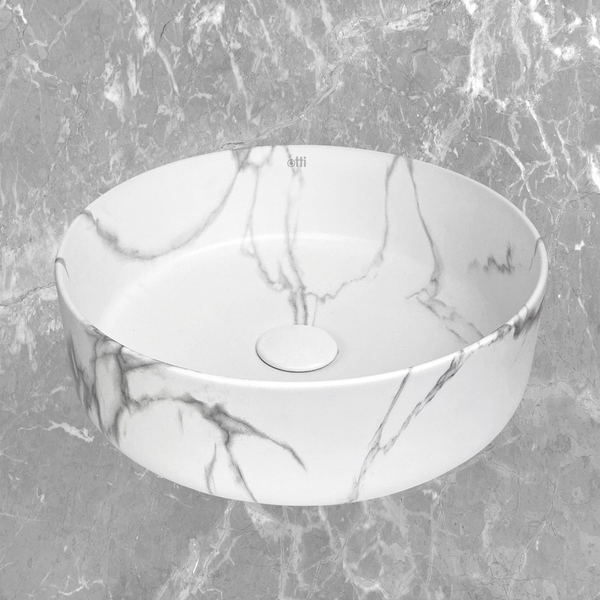 Otti Radius Round 360x360mm Basin Carrara