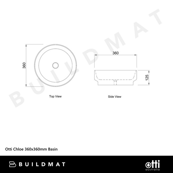 Otti Chloe 360x360mm Basin Gloss White