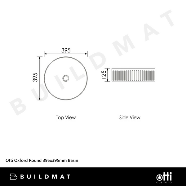 Otti Oxford Round 395x395mm Basin Gloss White
