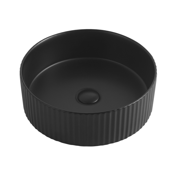 Otti Marlo Round 400x400mm Fluted Basin Matte Black