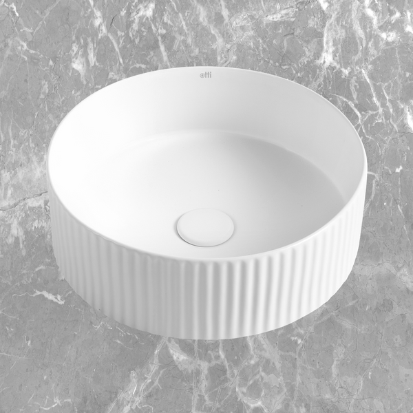 Otti Marlo Round 400x400mm Fluted Basin Matte White