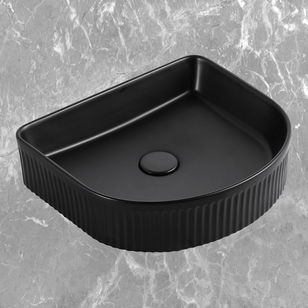 Otti Archie 415x365mm Fluted Basin Matte Black