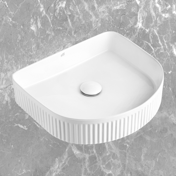 Otti Archie 415x365mm Fluted Basin Gloss White