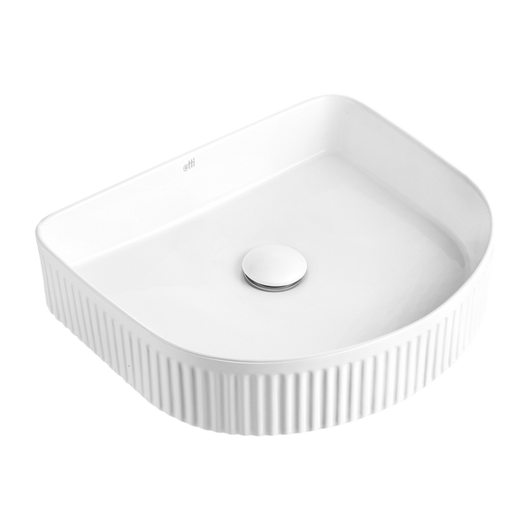 Otti Archie 415x365mm Fluted Basin Gloss White