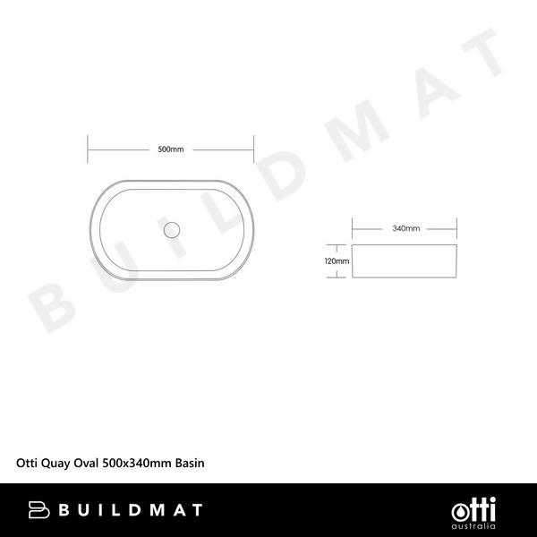 Otti Quay Oval 500x340mm Basin Carbon Grey