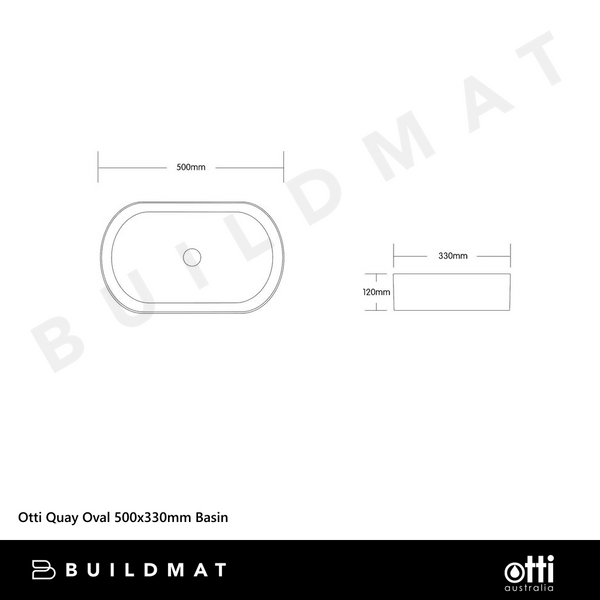 Otti Quay Oval 500x330mm Basin Matte Black & Gloss White