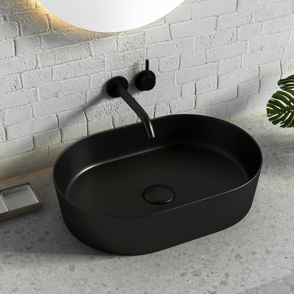 Otti Quay Oval 500x330mm Basin Matte Black