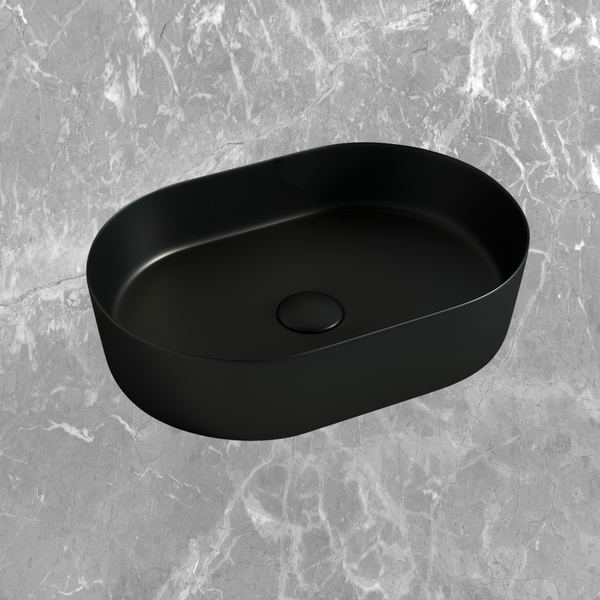 Otti Quay Oval 500x330mm Basin Matte Black