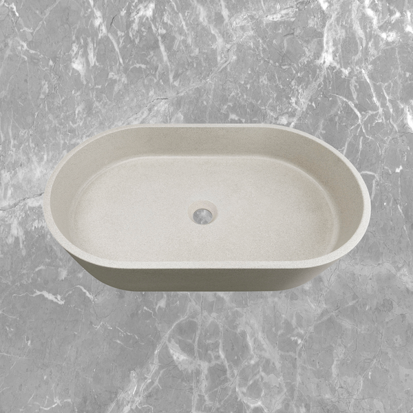 Otti Clayton Oval 600x350mm Concrete Basin Sand
