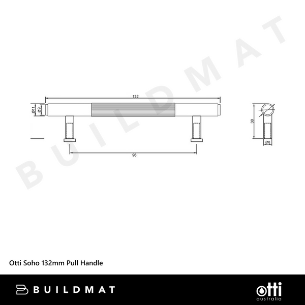 Otti Soho 132mm Pull Handle Brushed Nickel