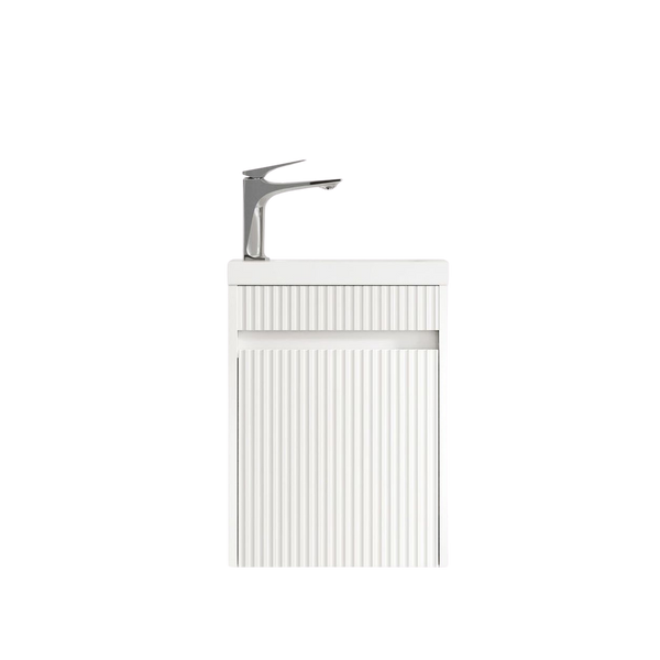 Otti Mini Ensuite 400mm Matte White Fluted Wall Hung Vanity