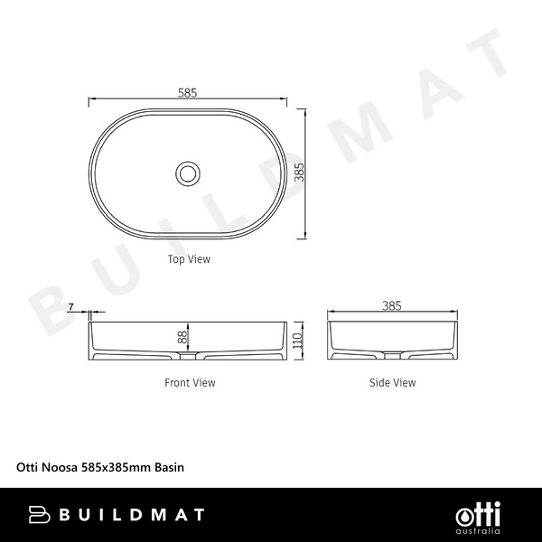 Otti Noosa 585x385mm Basin Matte White