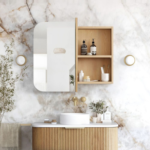 Otti Newport 900x750mm Shaving Cabinet Woodland Oak