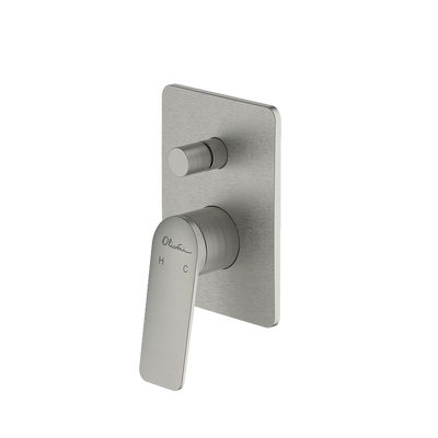 Oliveri Paris Wall Mixer With Diverter Brushed Nickel