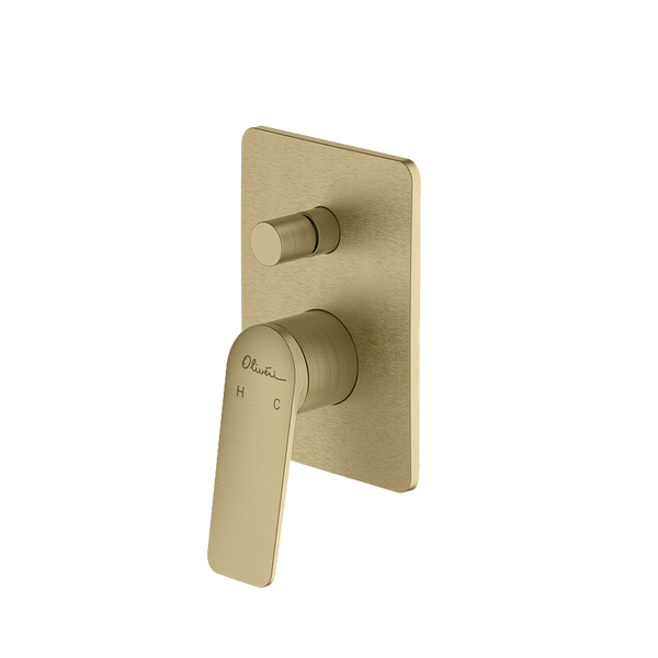 Oliveri Paris Wall Mixer With Diverter Classic Gold