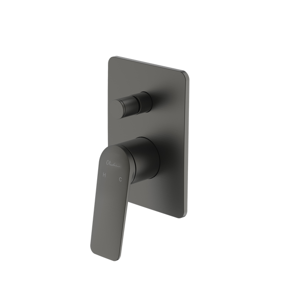 Oliveri Paris Wall Mixer With Diverter Gunmetal