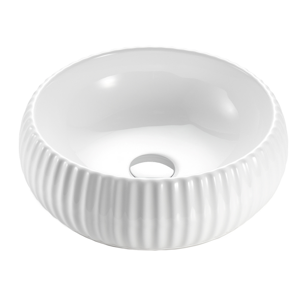 Keva Lily Gloss White Fluted Basin