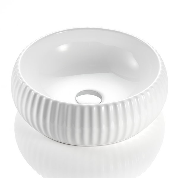 Keva Lily Gloss White Fluted Basin