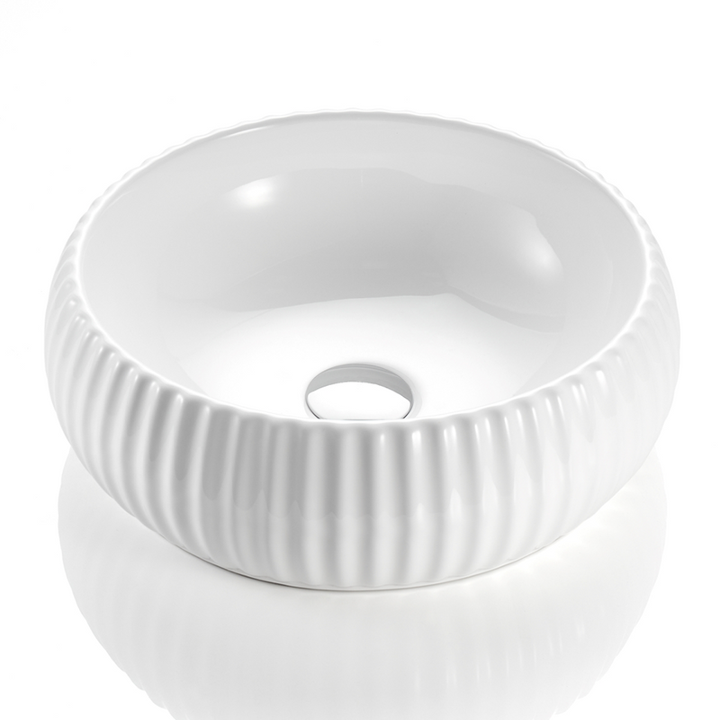 Lily Gloss White Fluted Basin