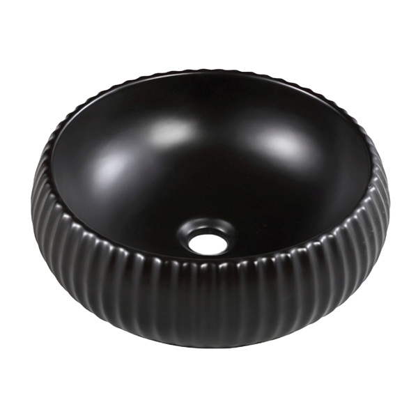 Keva Lily Matte Black Fluted Basin