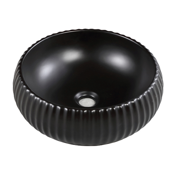 Keva Lily Matte Black Fluted Basin