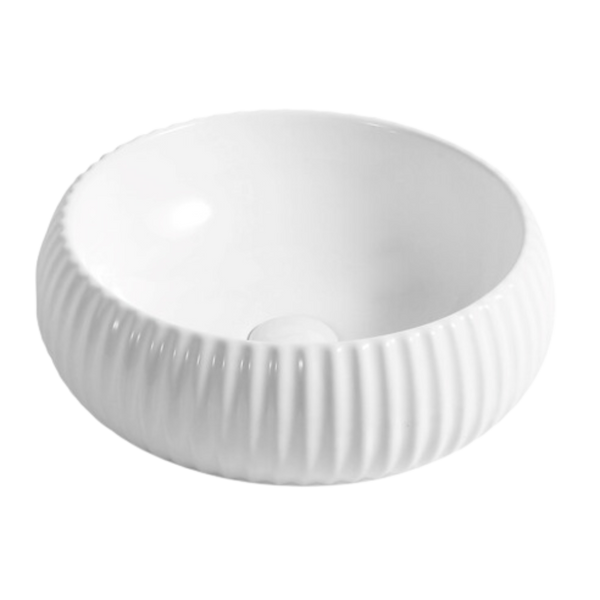 Keva Lily Matte White Fluted Basin