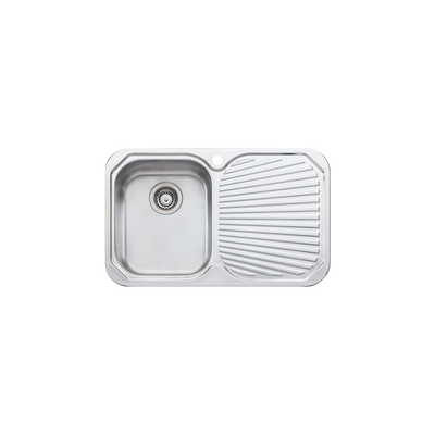 Oliveri Petite Single Bowl Sink With Right Drainboard Stainless Steel