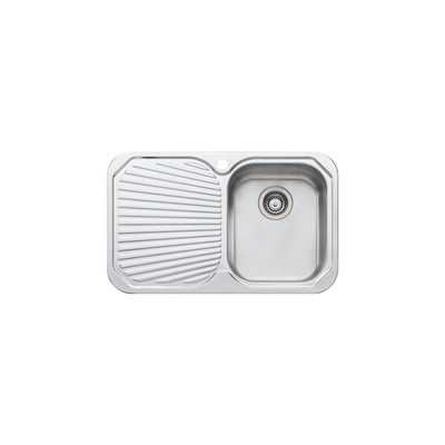 Oliveri Petite Single Bowl Sink With Left Drainboard Stainless Steel