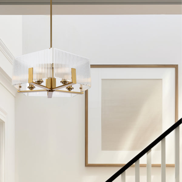 Telbix Pelion 5 Light Pendant Antique Gold