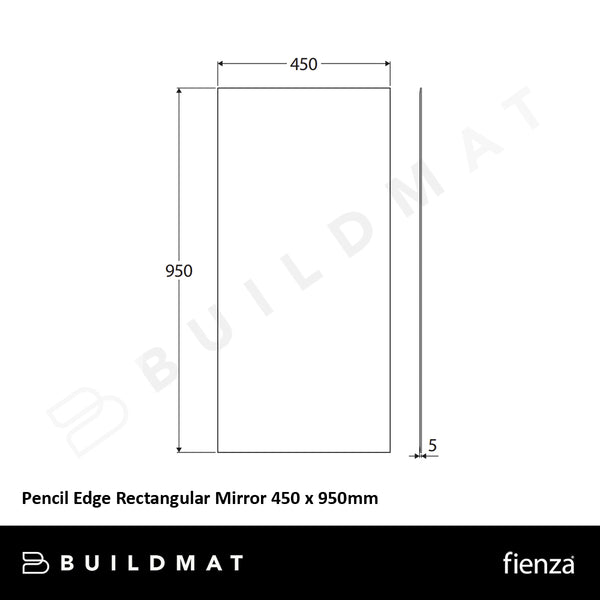 Fienza Pencil Edge Rectangular Mirror 450 x 950mm