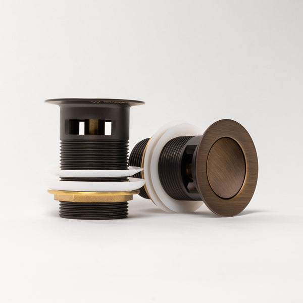 Alma 40mm Bath Waste Brushed Vintage Antique Brass with Overflow