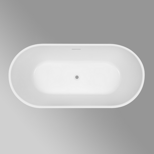 Decina Prezzo 1700mm Freestanding Bath with Integrated Overflow Gloss White