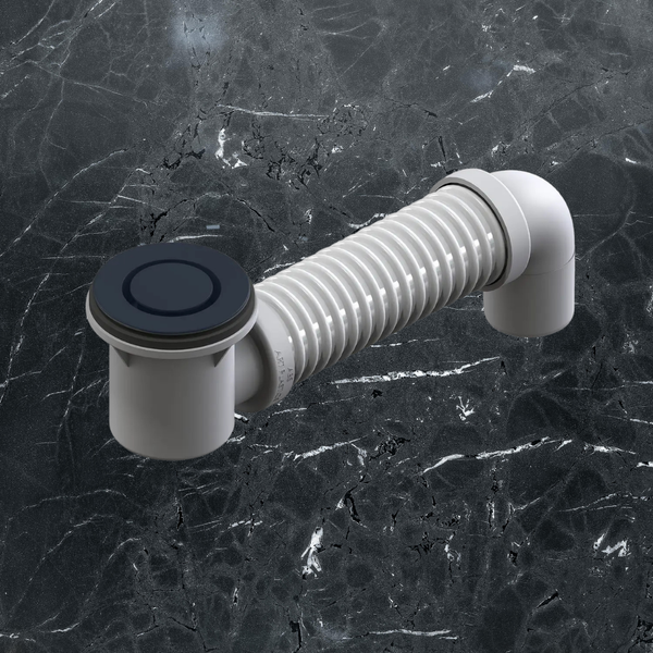 Johnson Suisse Bath Plug and Waste 40mm Pop-Down with Connector Matte Black