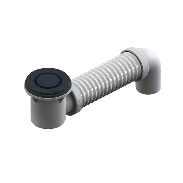 Johnson Suisse Bath Plug and Waste 40mm Pop-Down with Connector Matte Black