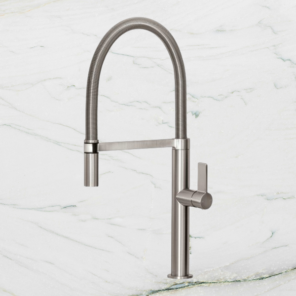 Phoenix Prize Flexible Coil Sink Mixer 220mm Brushed Nickel
