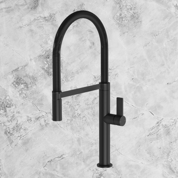 Phoenix Prize Flexible Coil Sink Mixer 220mm Matte Black