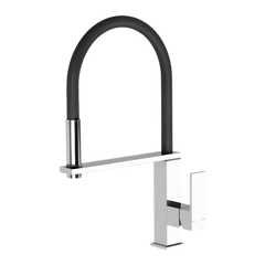 Phoenix Vezz Flexible Hose Sink Mixer Squareline 220mm Chrome Lead Free