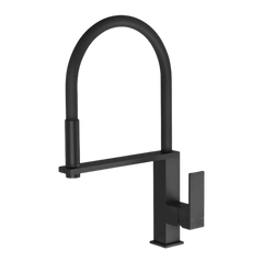 Phoenix Vezz Flexible Hose Sink Mixer 220mm Squareline Lead Free Matte Black