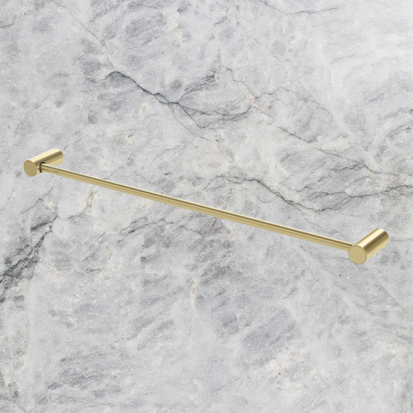 Phoenix Vivid Slimline Single Towel Rail 600mm Brushed Gold