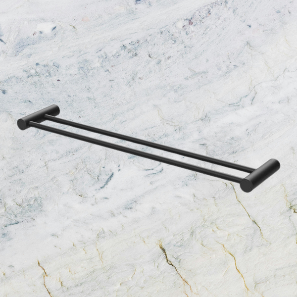 Phoenix Vivid Slimline Double Towel Rail 600mm Matte Black