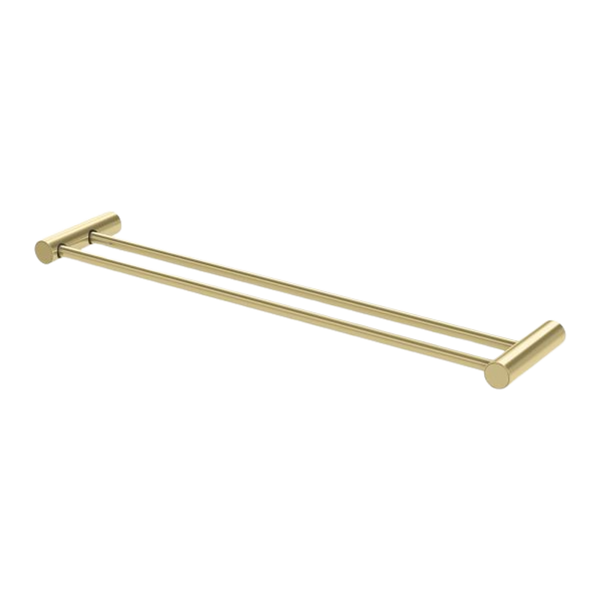 Phoenix Vivid Slimline Double Towel Rail 600mm  Brushed Gold