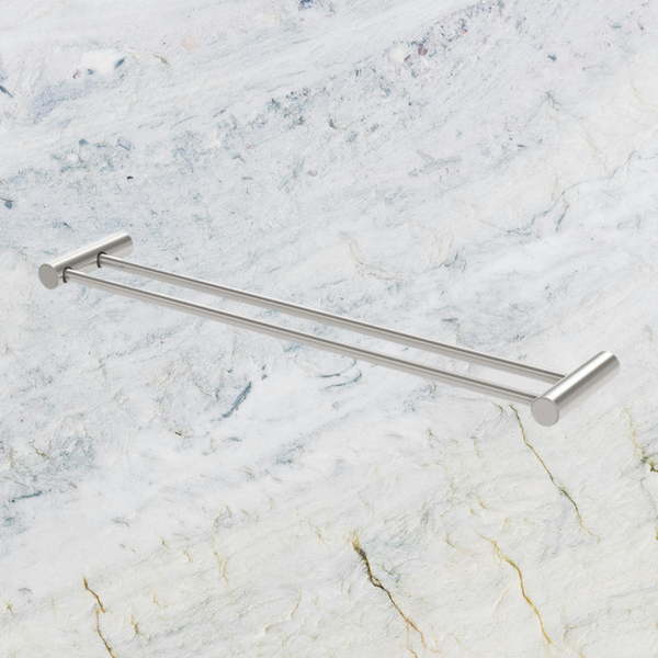 Phoenix Vivid Slimline Double Towel Rail 600mm Brushed Nickel