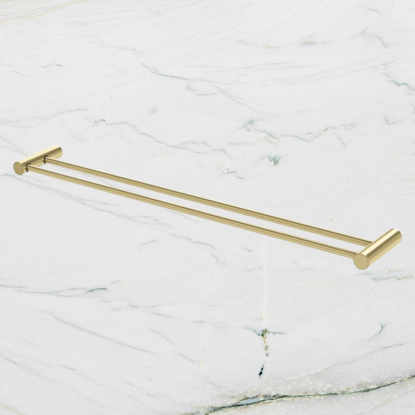 Phoenix Vivid Slimline Double Towel Rail 800mm  Brushed Gold