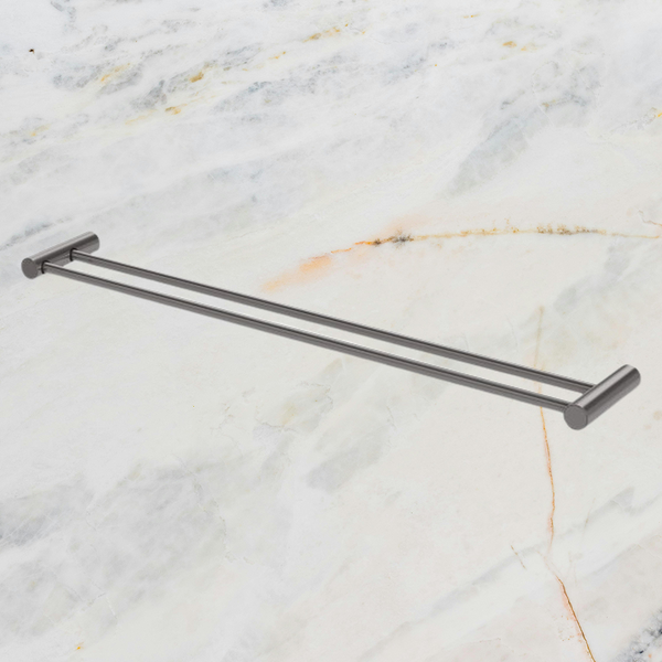 Phoenix Vivid Slimline Double Towel Rail 800mm Brushed Carbon