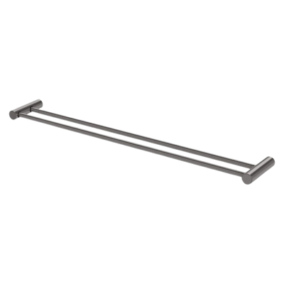 Phoenix Vivid Slimline Double Towel Rail 800mm Brushed Carbon