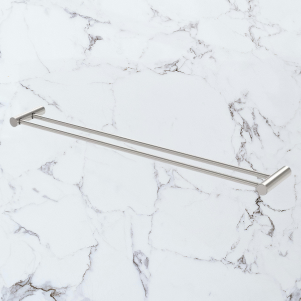Phoenix Vivid Slimline Double Towel Rail 800mm Brushed Nickel