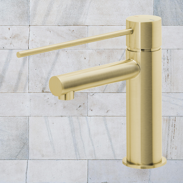 Phoenix Vivid Slimline Basin Mixer with Extended Lever  Brushed Gold